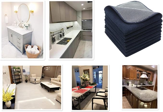 Microfiber Dish Cloths Fast Drying Kitchen Cleaning Cloth Dish Rags Dust Cloths - Image 7