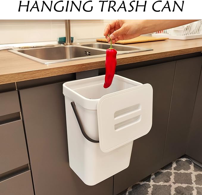 stonespace Hanging Trash Can, 3.2 Gallon/12L Small Waste Bin - Image 3
