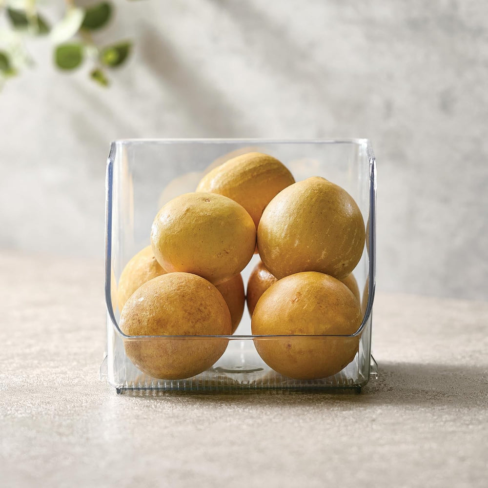 iDesign Stackable Open-Front Storage Bins, Set of 6, Clear