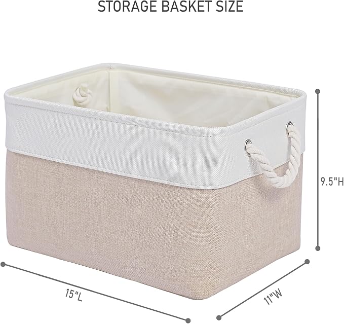 15x11x9.5 Inch Storage Baskets for Shelves, 3 Pack Storage Bins，Foldable - Image 4