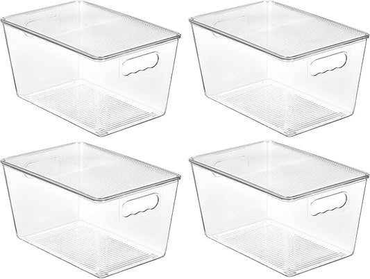 Vtopmart 4 Pack Clear Stackable Storage Bins by Vtopmart