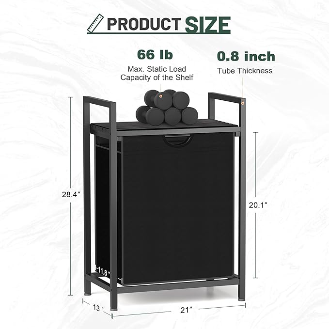 Laundry Sorter with Removable Bag, 16 Gallons Laundry Hamper with Adjustable - Image 5