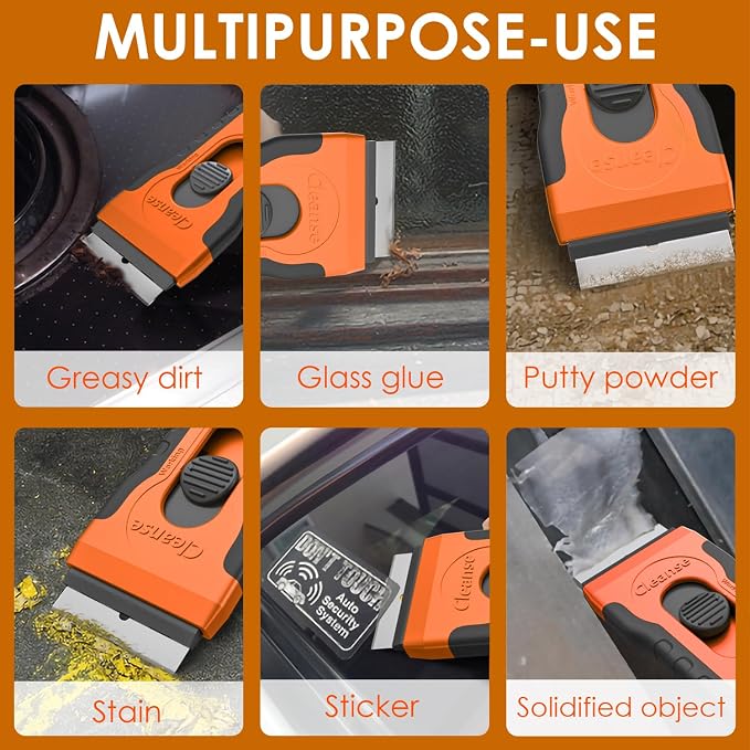 Razor Blade Scraper with 15 Extra Blades: Multi-Surface Cleaning Tool - Image 4