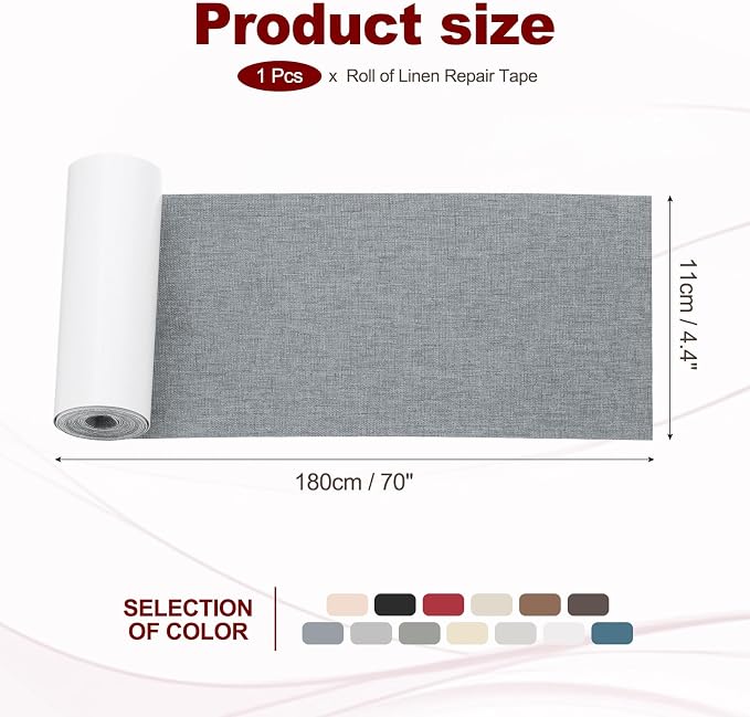 PATIKIL 70x4.4 Inch Linen Repair Tape, Repair Fabric Patch Self Adhesive Couch - Image 2
