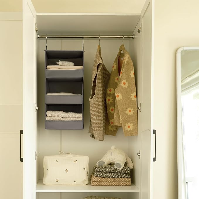 GRANNY SAYS 3-Shelf Hanging Closet Organizer and Storage, Collapsible Hanging - Image 7