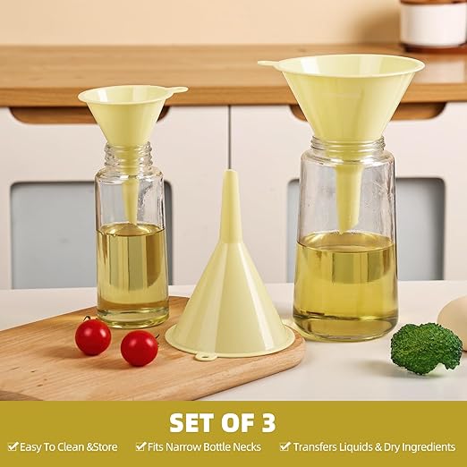 Plastic Kitchen Funnel Set of 3, Round Kitchen Funnels - Image 4