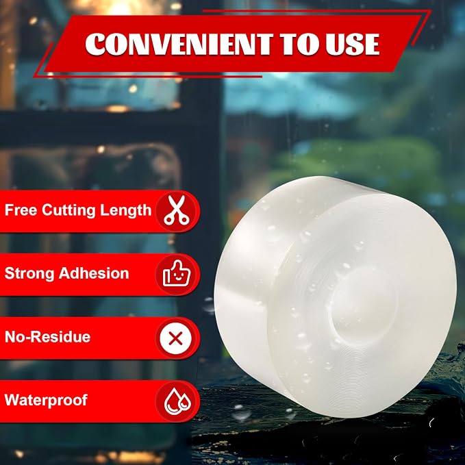 Transparent Window Weather Sealing Tape 2 Inch x 66 FT Weather Stripping - Image 3