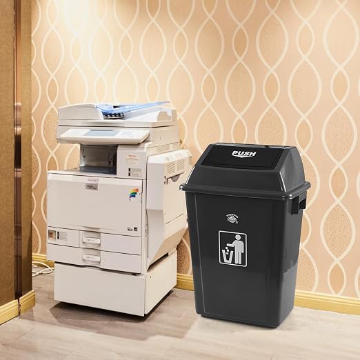 4-Pack 13 Gallon Plastic Swing Top Kitchen Trash Can, Garbage Bin - Image 5