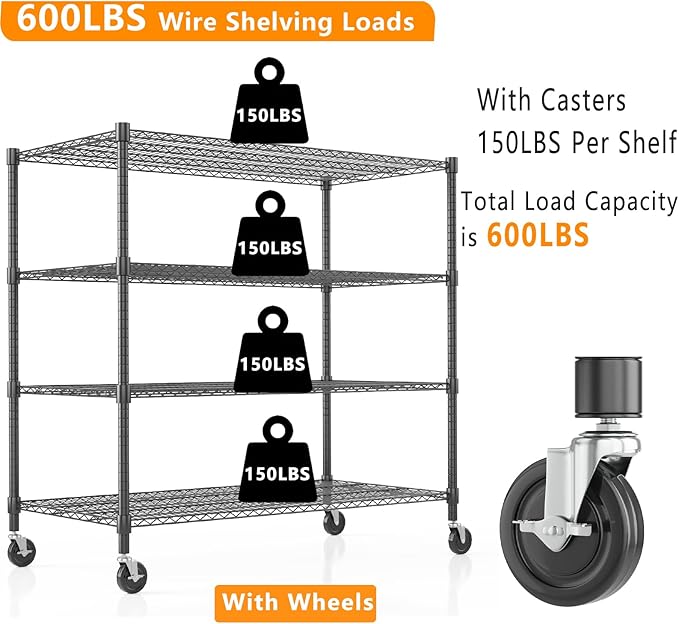 Himimi 4 Tier Wire Shelving - Image 8