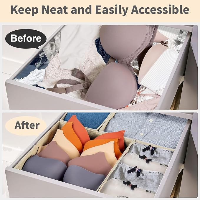 Criusia Drawer Organizer Clothes, 8 Pack Underwear Drawer Organizer, Foldable - Image 3