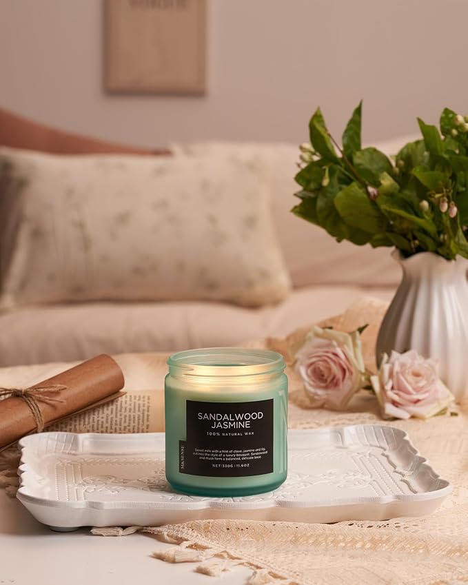 M&SENSE Sandalwood Jasmine Scented Candle, 11.6oz 70 Hours Burn Time Clean Non - Image 7