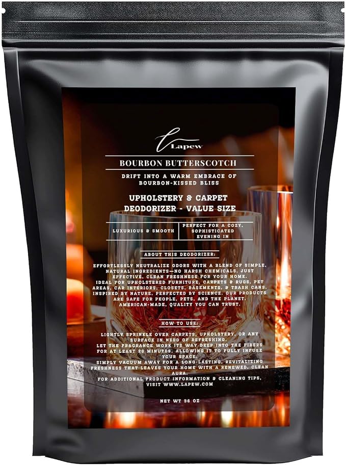 Bourbon & Butterscotch Carpet Freshener Powder Value Size 36 oz | Powerful Odor by Lapew