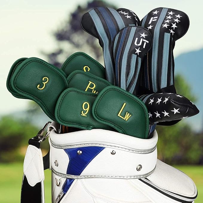 CRAFTSMAN GOLF 12pcs or 1pc Thick Synthetic Leather Golf Iron Head Covers Set - Image 5