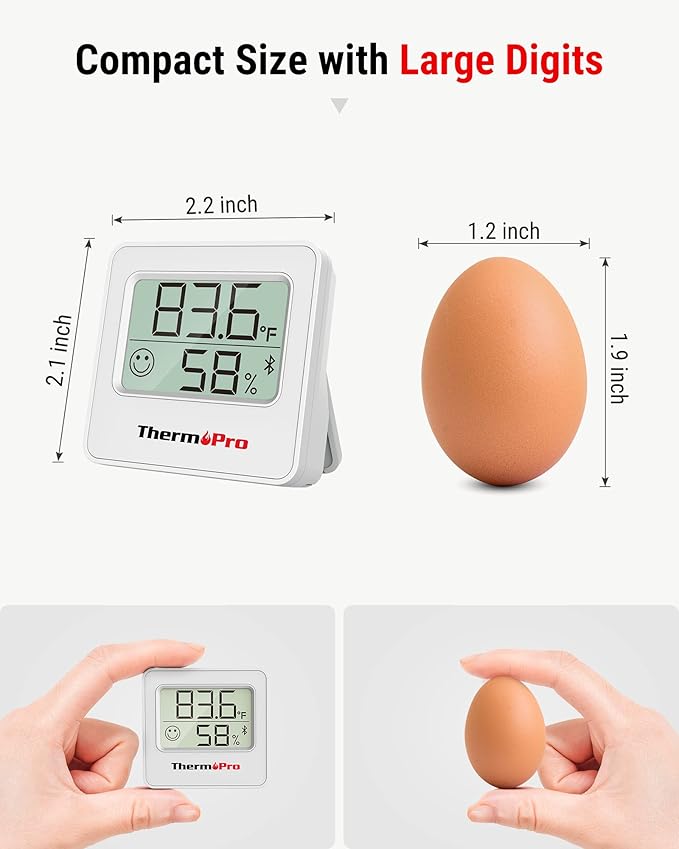 ThermoPro TP357 Digital Hygrometer Indoor Thermometer of 260FT, Room - Image 9
