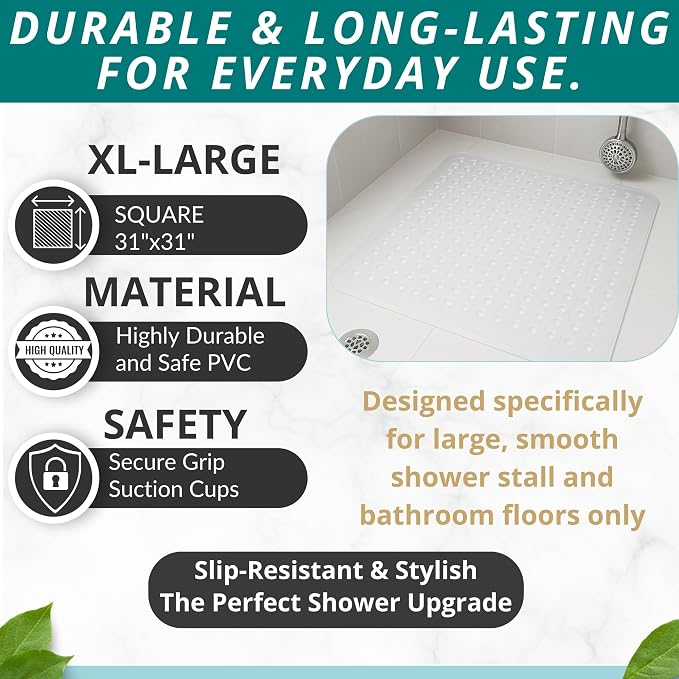 ENKOSI Extra Large Square Non Slip Shower Mat - Image 3