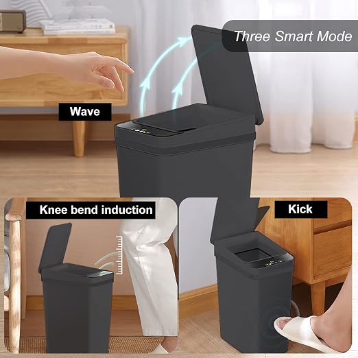 Yatmung 2 Pack - Skinny Trash Bin Sensor Motion 2.5 Gallon Touchless Bathroom - Image 2