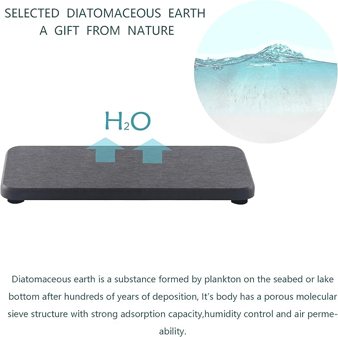 2 Pcs Water Absorbing Stone Trays, Kitchen/Bathroom Sink Soap Dish, Diatomite - Image 4