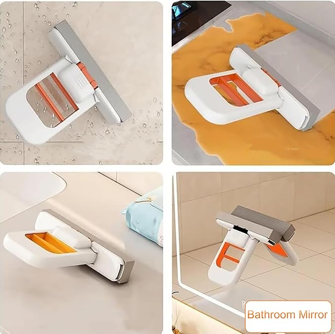 Mini Foldable Desktop Mop, Sponge Mop Wet and Dry Use Cleaning System, - Image 6