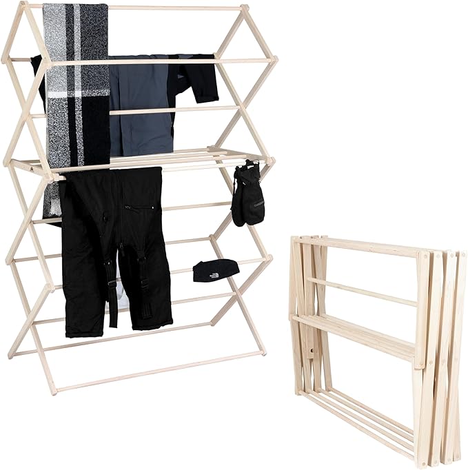 Pennsylvania Woodworks Clothes Drying Rack: Solid Maple Hard Wood Laundry Rack by PennsylvaniaWoodworks