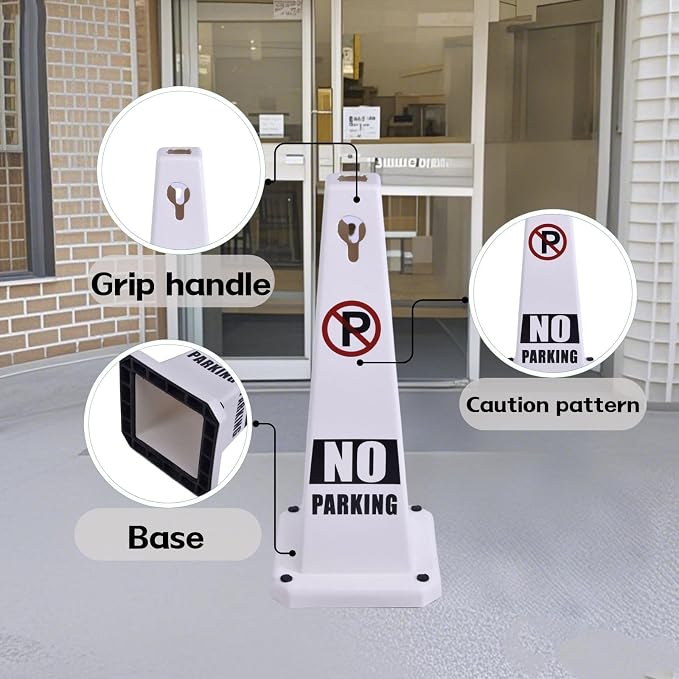 4-Pack 26.5" Caution Cones, 4-Sided Visible Safety Signs - Image 4