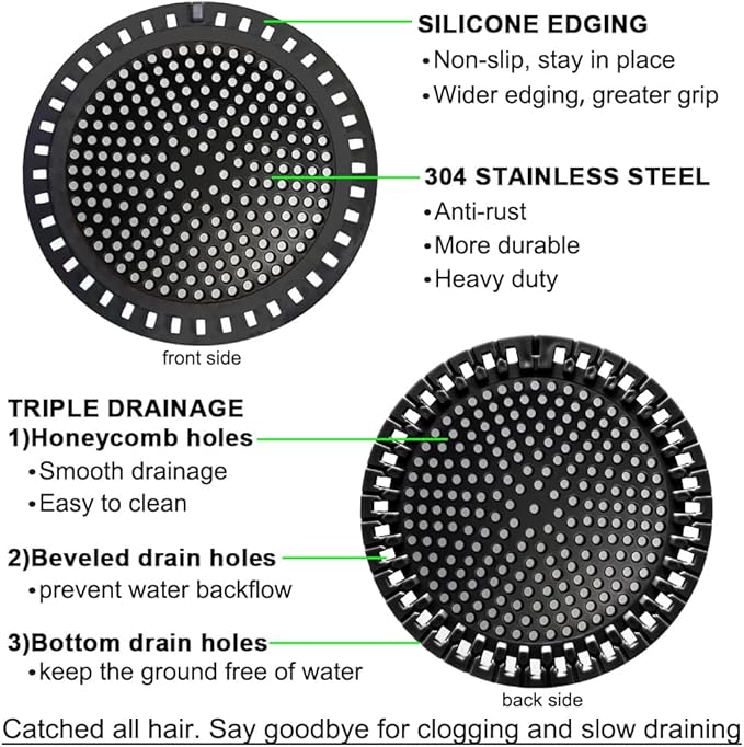 2PCS Shower Hair Drain Catcher/Strainer/Cover/Filter/Trap, Hair Stopper Floor - Image 5