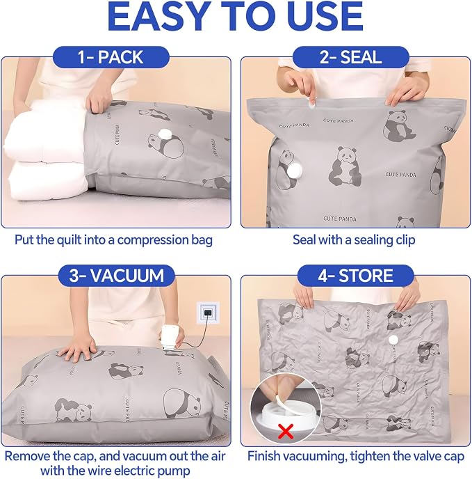5 Jumbo + 5 Large Tear-Proof Vacuum Storage Bags - Image 7