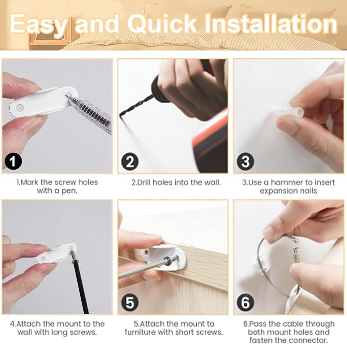 Furniture Anchors for Baby Proofing & Pet Protecting, Furniture Straps Anti Tip - Image 8