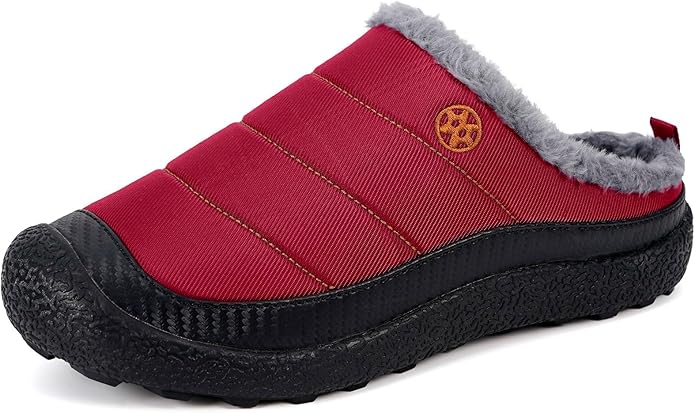 Womens Mens House Slippers Slip on Snow Winter Warm Fully Fur Lined Slippers by Eagsouni