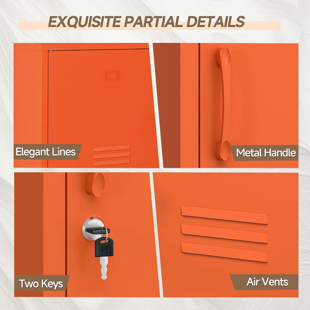 25.2" H Metal Locker Storage Cabinet with 2 Locks, Steel Low Lockerable ...