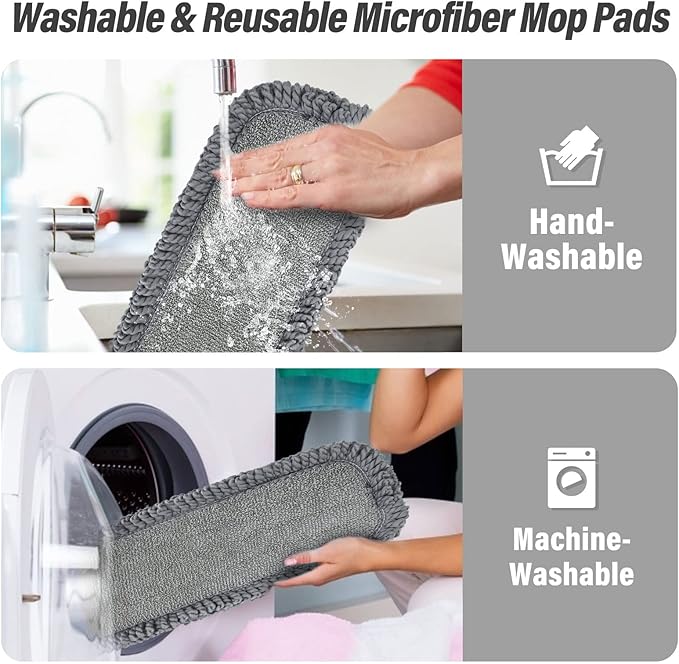 16.5 inch Mop Pads Refills, 3 Pack Microfiber Reusable Replacement Mop Pads - Image 5