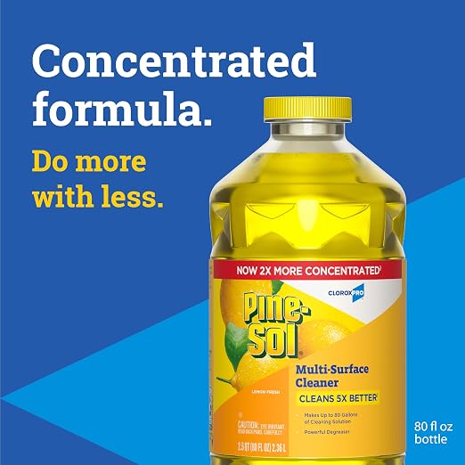 Pine-Sol Multi-Surface Cleaner, 2x Concentrated Formula, Lemon Fresh, 80 Fl Oz - Image 2