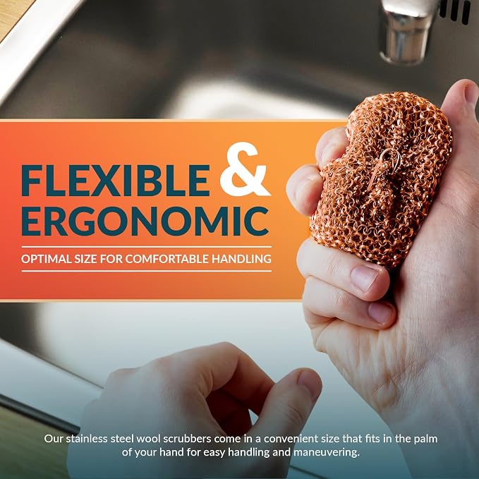 PAMI Heavy Duty Non Scratch Copper Scrubbers - Image 3