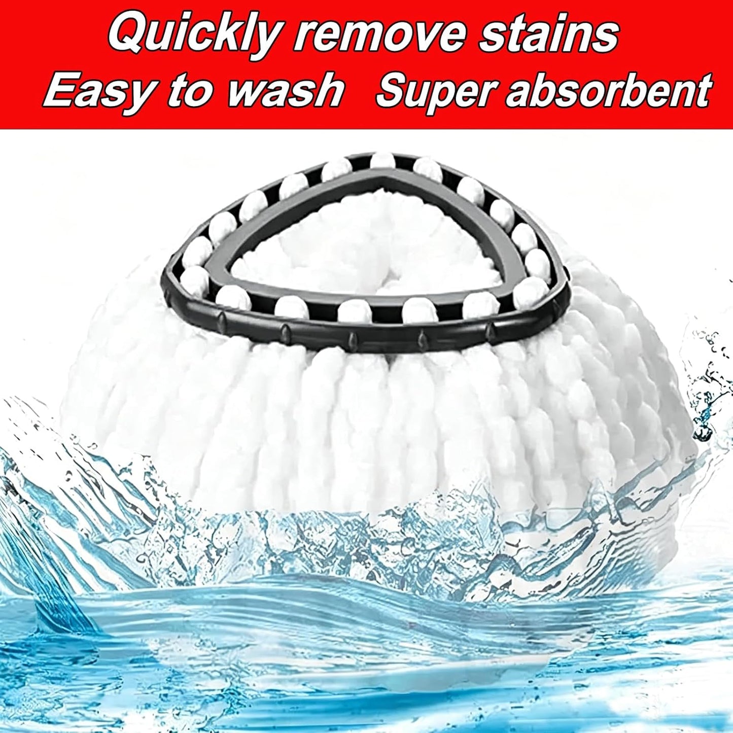 10 PCS Spin Mop Replacement Head,100% Microfiber Mop Heads Replacements Compatible with Cedar Easywring 1-Tank System, 360 Degree Round Mop Refills for Easy House Cleaning Floor Mopping