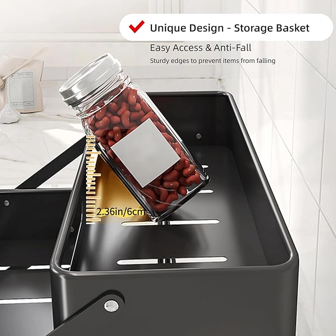 Bokelai Spice Rack 3 Tier Foldable Seasoning Organizer Jars Storage Holder Step - Image 3