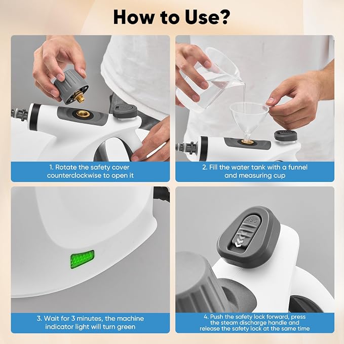 Saker Handheld Steam Cleaner New, Portable Steam Cleaner - Image 8