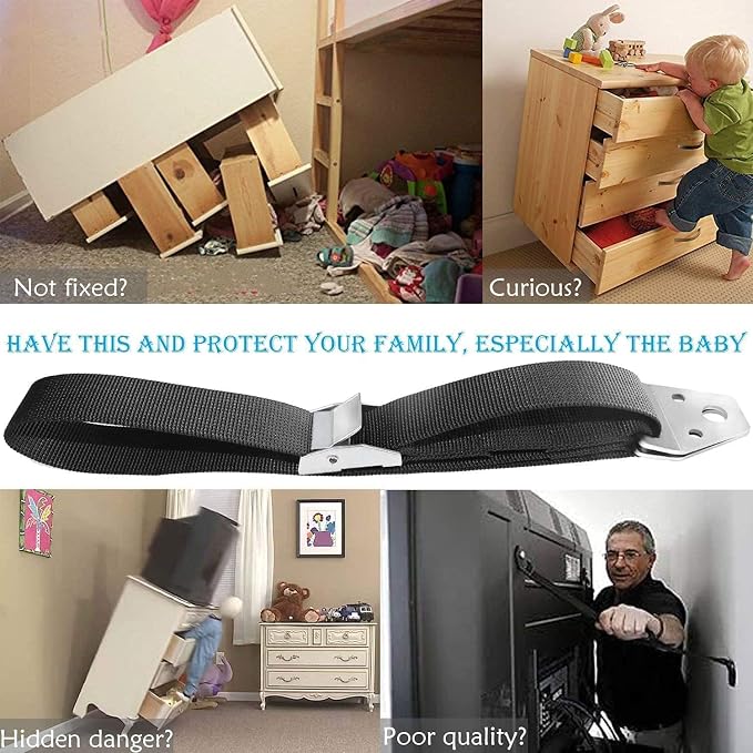 TV and Furniture Anti Tip Straps, Metal Heavy Duty TV Straps Child Safety - Image 6