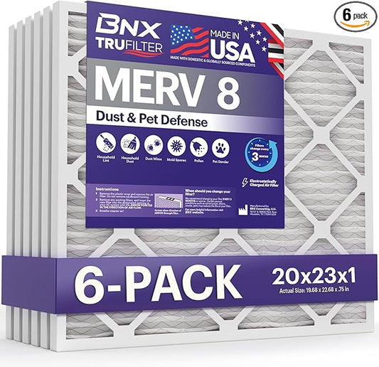 BNX TruFilter 20x23x1 Air Filter MERV 8 by BNX
