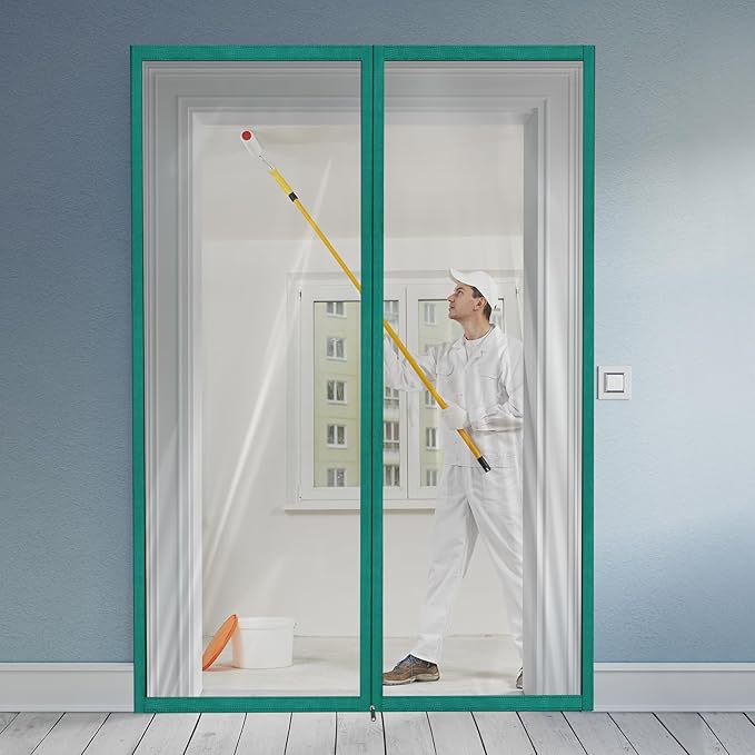 Amylove Zipper 48 x 87 Inch Dust Barrier Kit Green Edged Temporary Construction by Amylove