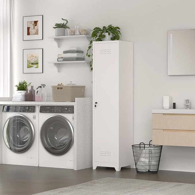 Slim Broom Storage Cabinets, Metal Cabinet - Image 2