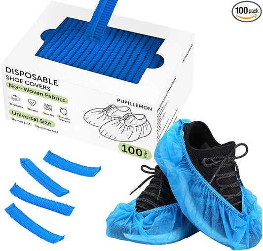 100Pcs Non-Woven Shoe Covers Disposable Non Slip by PUPILLEMONJEWELRY