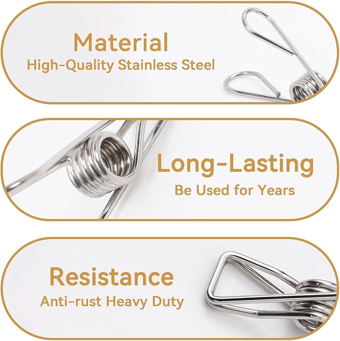 40 Pack Clothes Pins Heavy Duty, Metal Clothespins Assorted Size Include Extra - Image 5