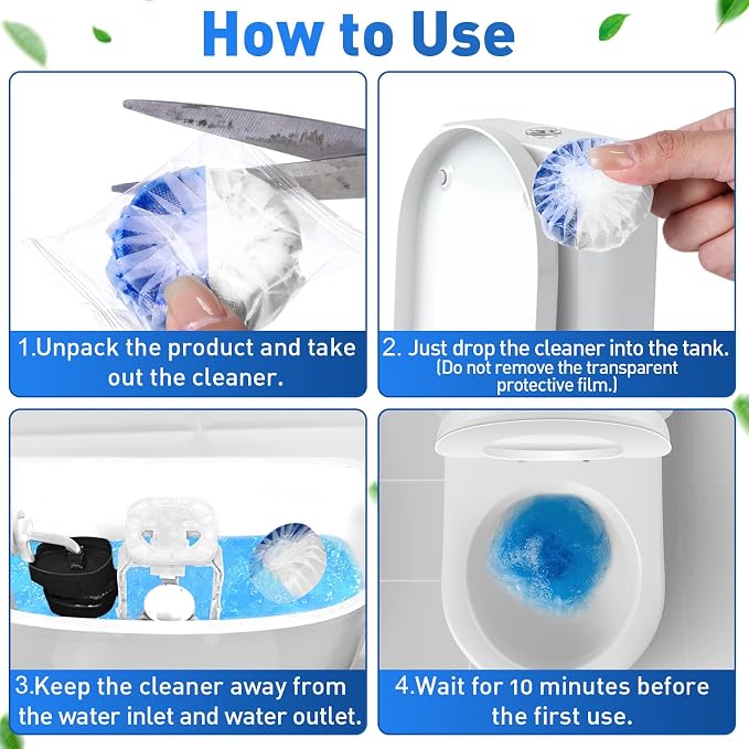 Qualirey 100 Pack Automatic Toilet Cleaner Tablets Toilet Bowl Long Lasting - Image 3