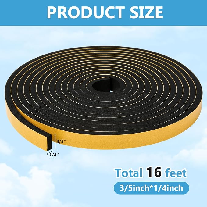 Black Weather Stripping Door Seal Strip, Strong Adhesive, Lightproof, Soundproof - Image 2