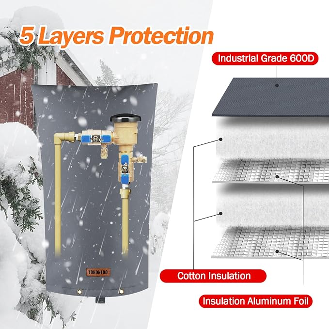 TOHONFOO Backflow Preventer Pipe Insulation Cover - Image 5