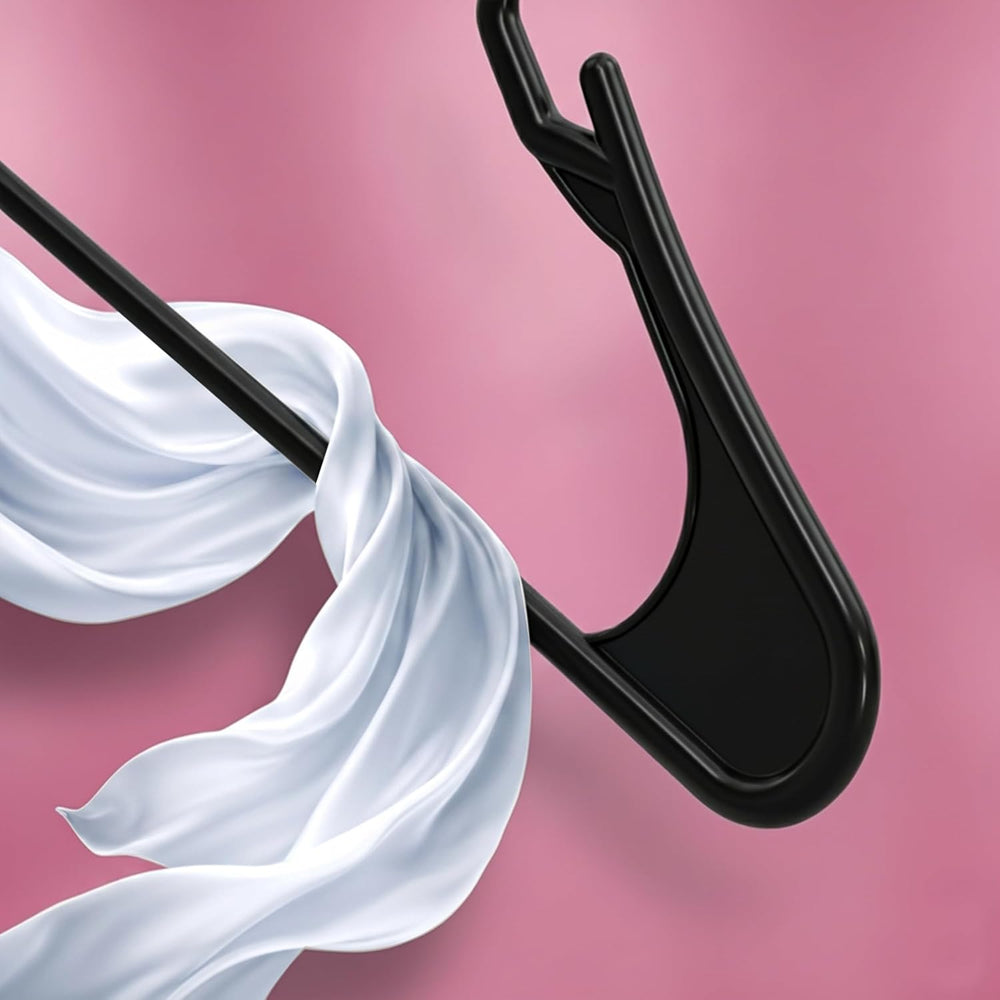 Utopia Home Plastic Hangers 200 Pack – Space Saving Clothes Hanger Black