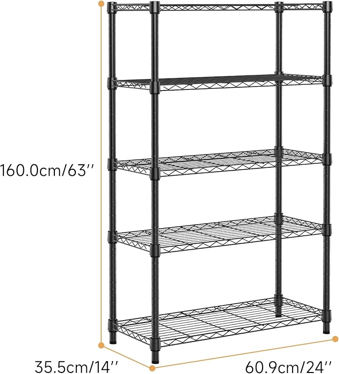 1250 lbs Storage Shelving Utility Shelving Unit 5-Tier Utility Shelving Unit - Image 8
