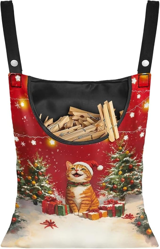 2025 Christmas Cat Waterproof Clothespin Bag by CREAMIC