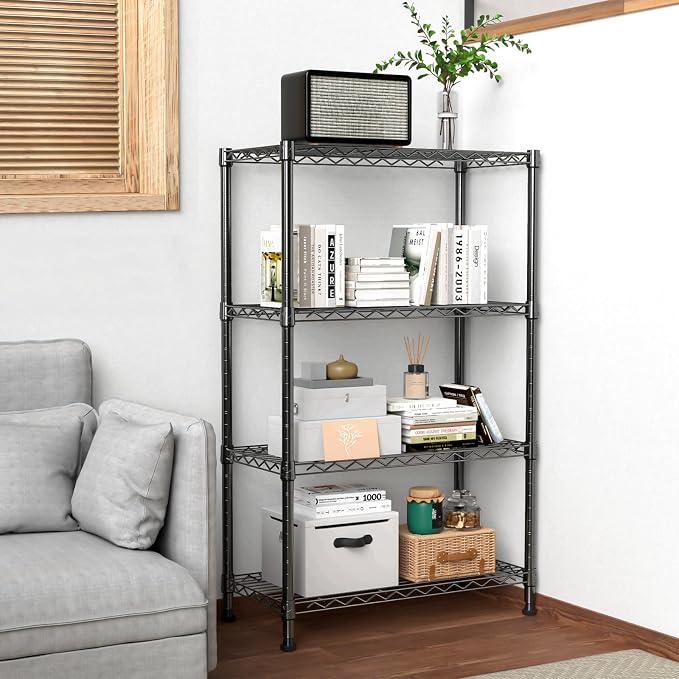 1000 lbs Storage Shelving Steel Heavy Duty 4-Tier Utility Shelving Unit Steel - Image 2