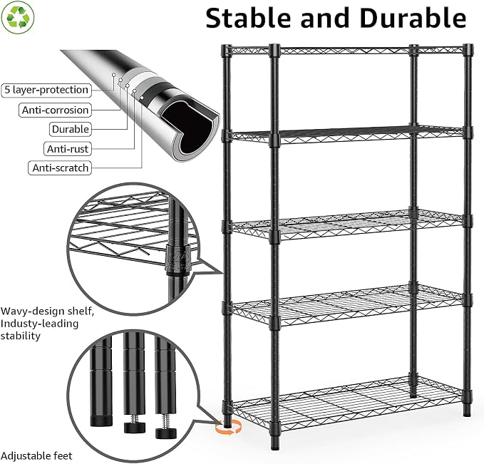 1250 lbs Storage Shelving Utility Shelving Unit 5-Tier Utility Shelving Unit - Image 4