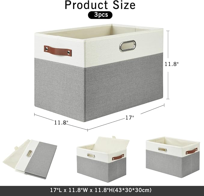 Large Collapsible Fabric Storage Bins - Image 2